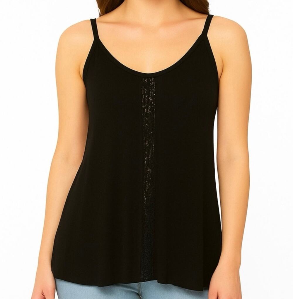 San Francisco City Lights Gypsy Lace Cami Tank Top Black Size XL NEW